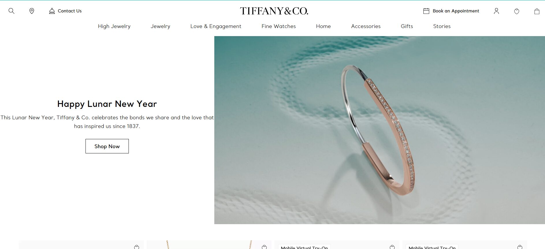 Tiffany & Co. Website Example