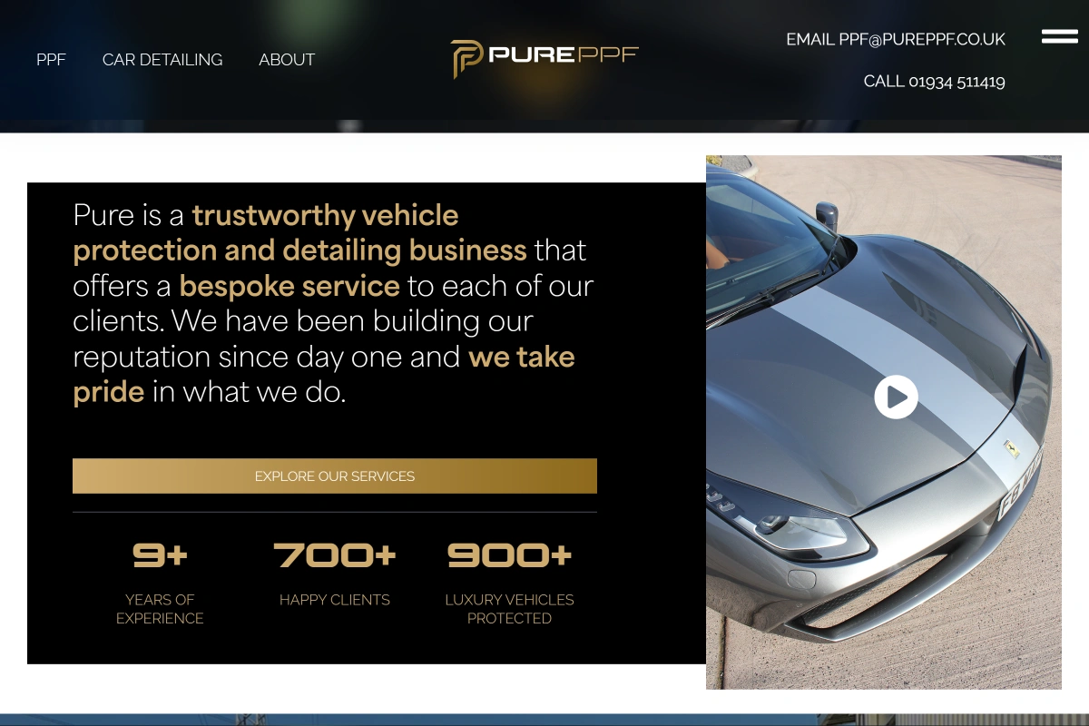 Pure PPF - A Stylish And Functional Website