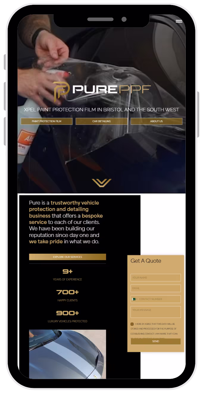 Mobile Mockup - Car Detailing Website