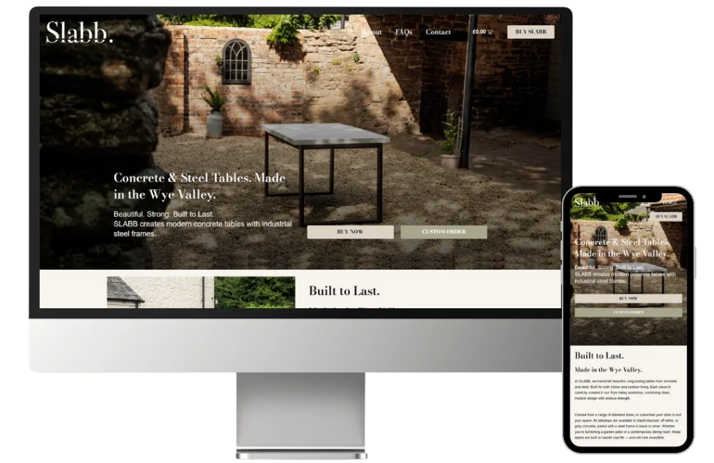 Web Design For Slabb - Desktop and Mobile Mockup