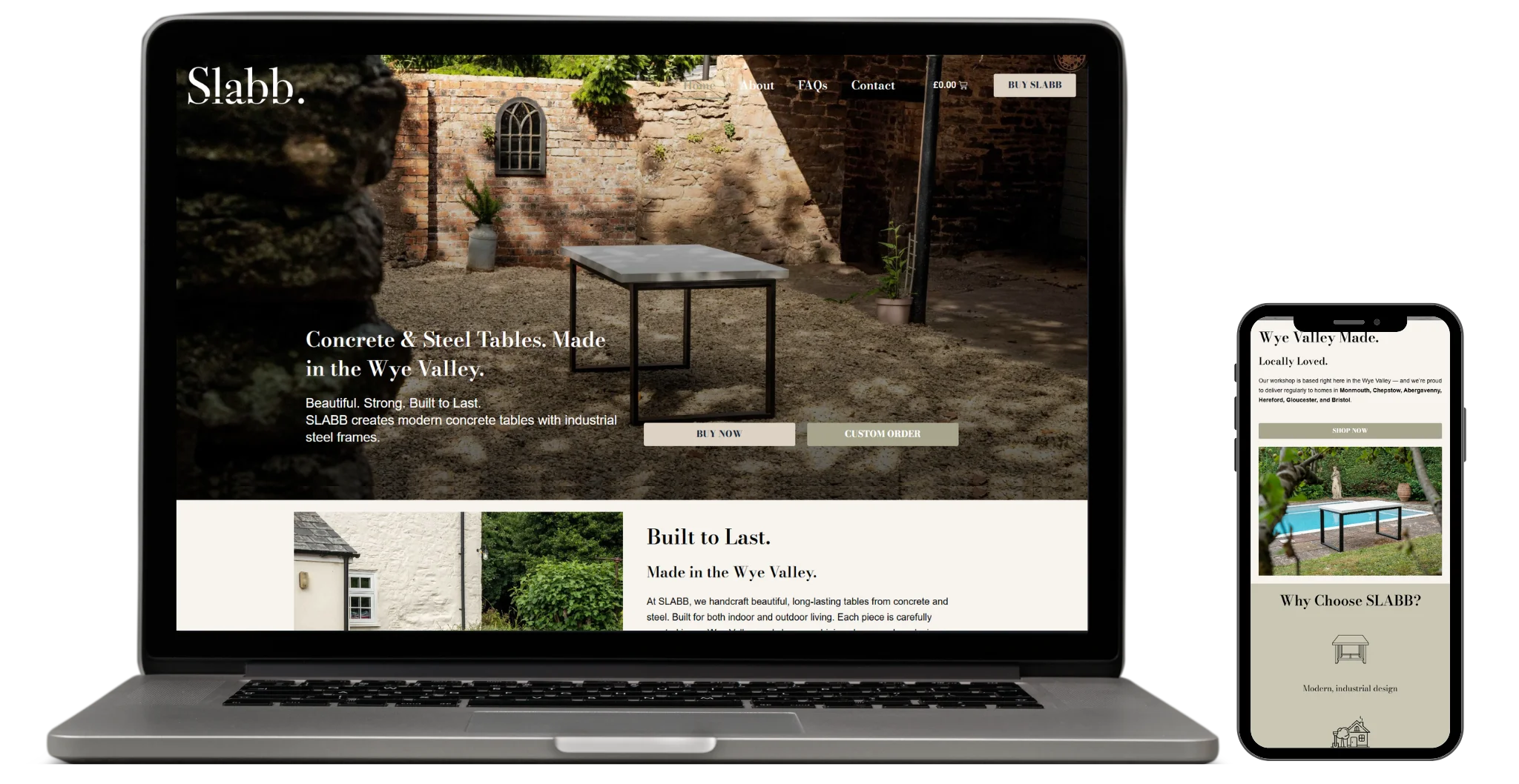 Web Design For High-End Concrete & Steel Furniture Company