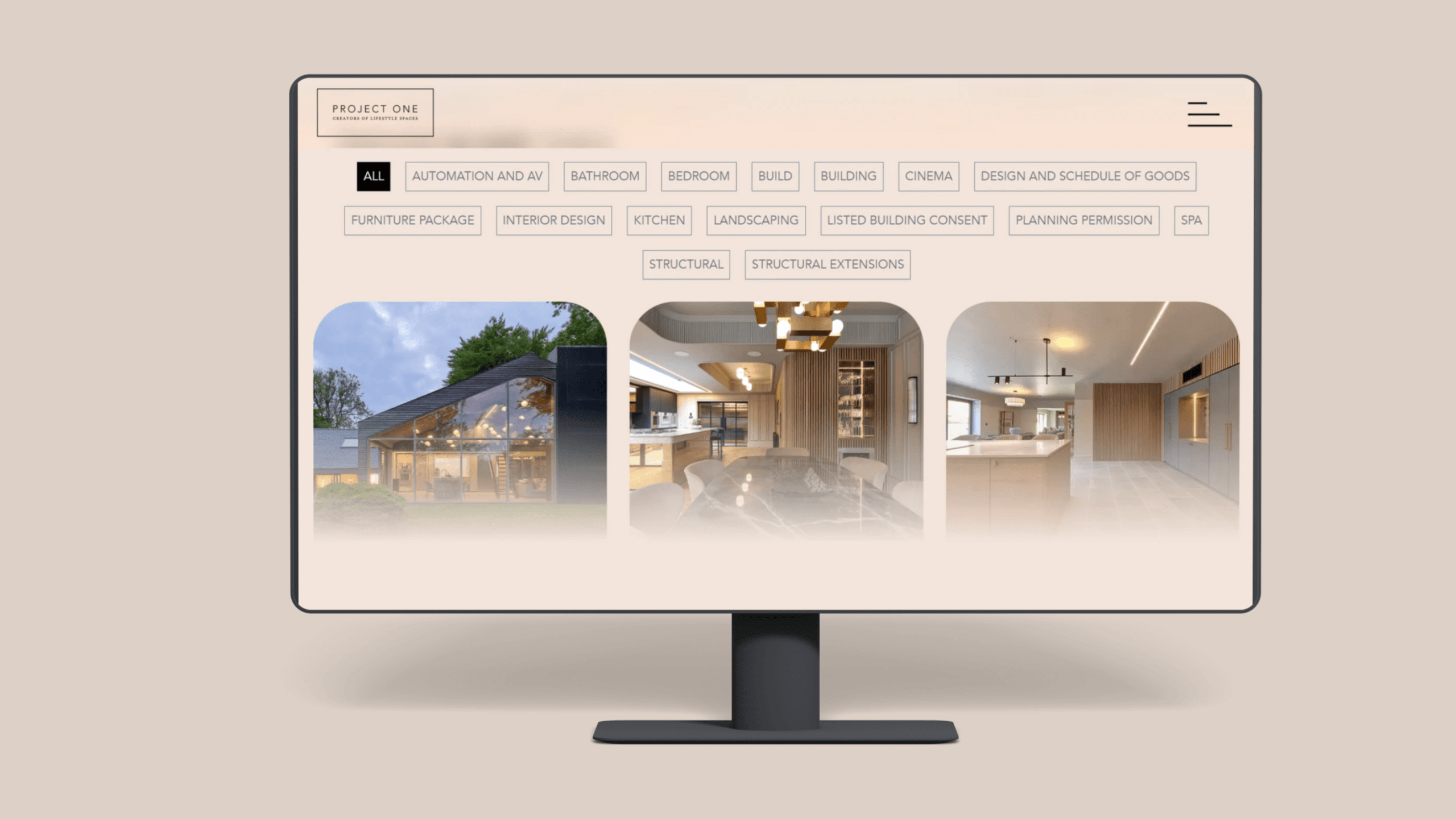 ProjectOne Website Desktop